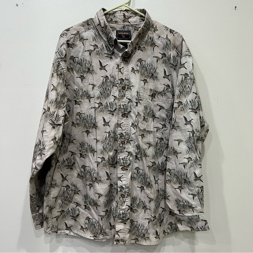 Woolrich Flying Duck Button Down Outdoor Shirt Men’s Size XL